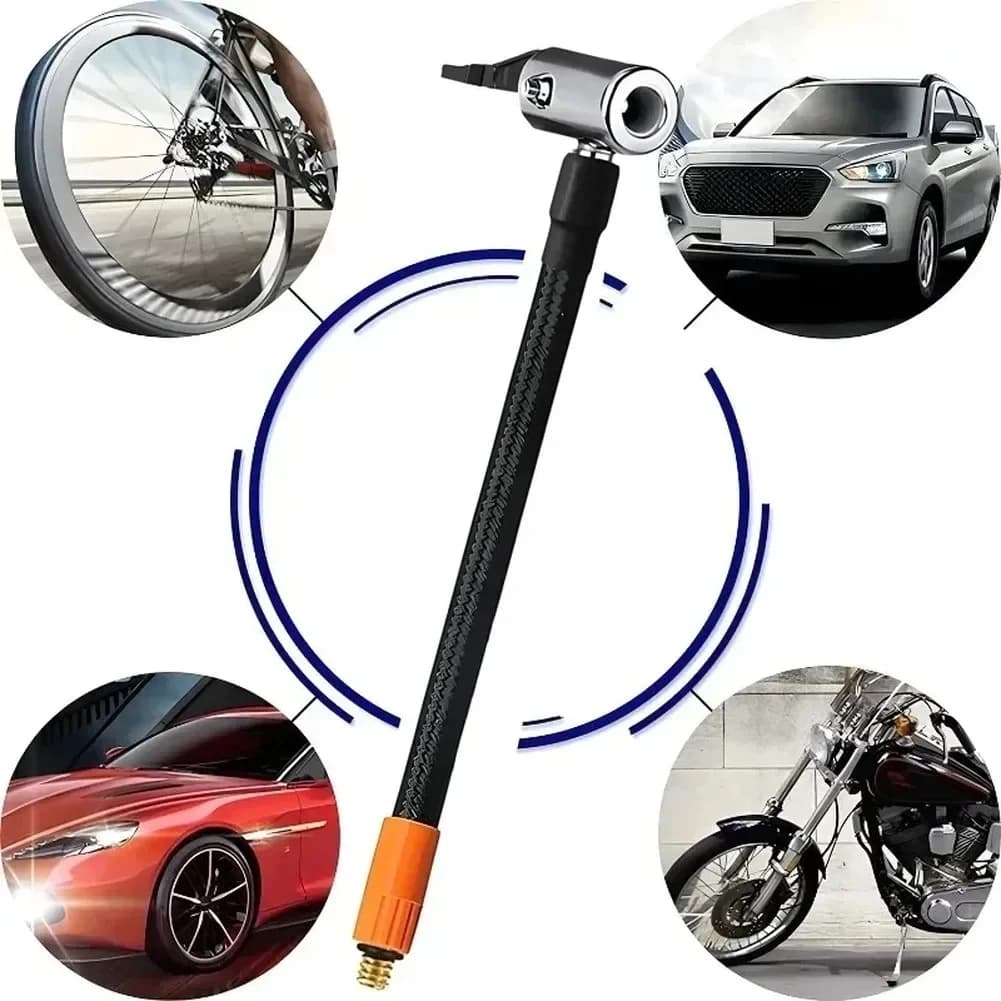 Tubo di prolunga per pompa d'aria per auto con connettore in rame con filettatura M6, tubo da 30 cm per gonfiaggio pneumatici e accessori per esterni
