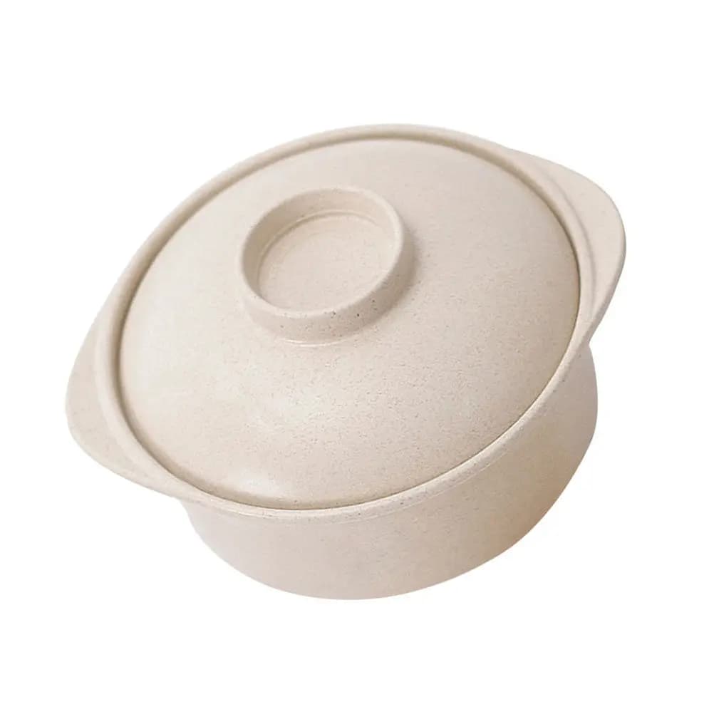 Ciotola in Fibra di Grano a Doppio Manico, Contenitore per Noodle e Zuppa, Versatile per Cucina Domestica
