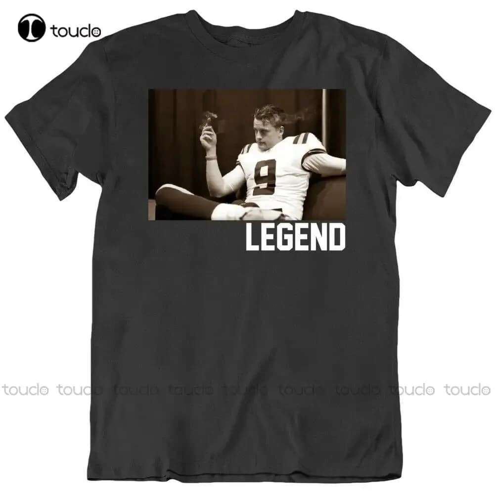 Joe Burrow Smoking Joe Legend Football Fan V3 T Shirt Camicie da golf da uomo Magliette personalizzate per adolescenti con stampa digitale unisex