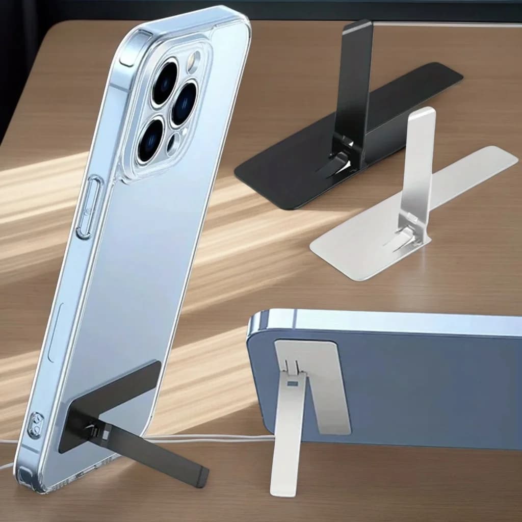 2PCS Ultra-Thin Metal Phone Kickstand Foldable Desktop Stand for iPhone, Samsung and All Smartphones