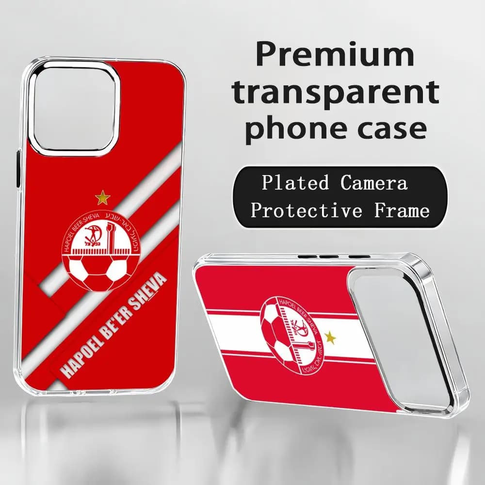 Israeli H-Hapoel Be'er S-Sheva Phone Case For iPhone 17 air 16 15 14 13 12 11 Pro Max Plus Chrome Button Camera Ring Transparent