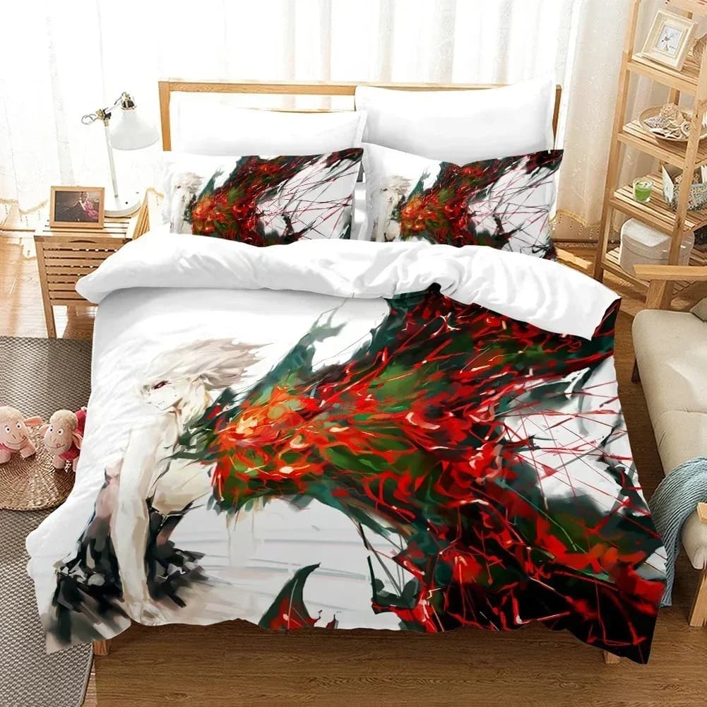 3D Print Anime Tokyo Ghoul Bed linen Set Soft bedspread modern bedspread Comfortable baby duvet Cover and pillowcase