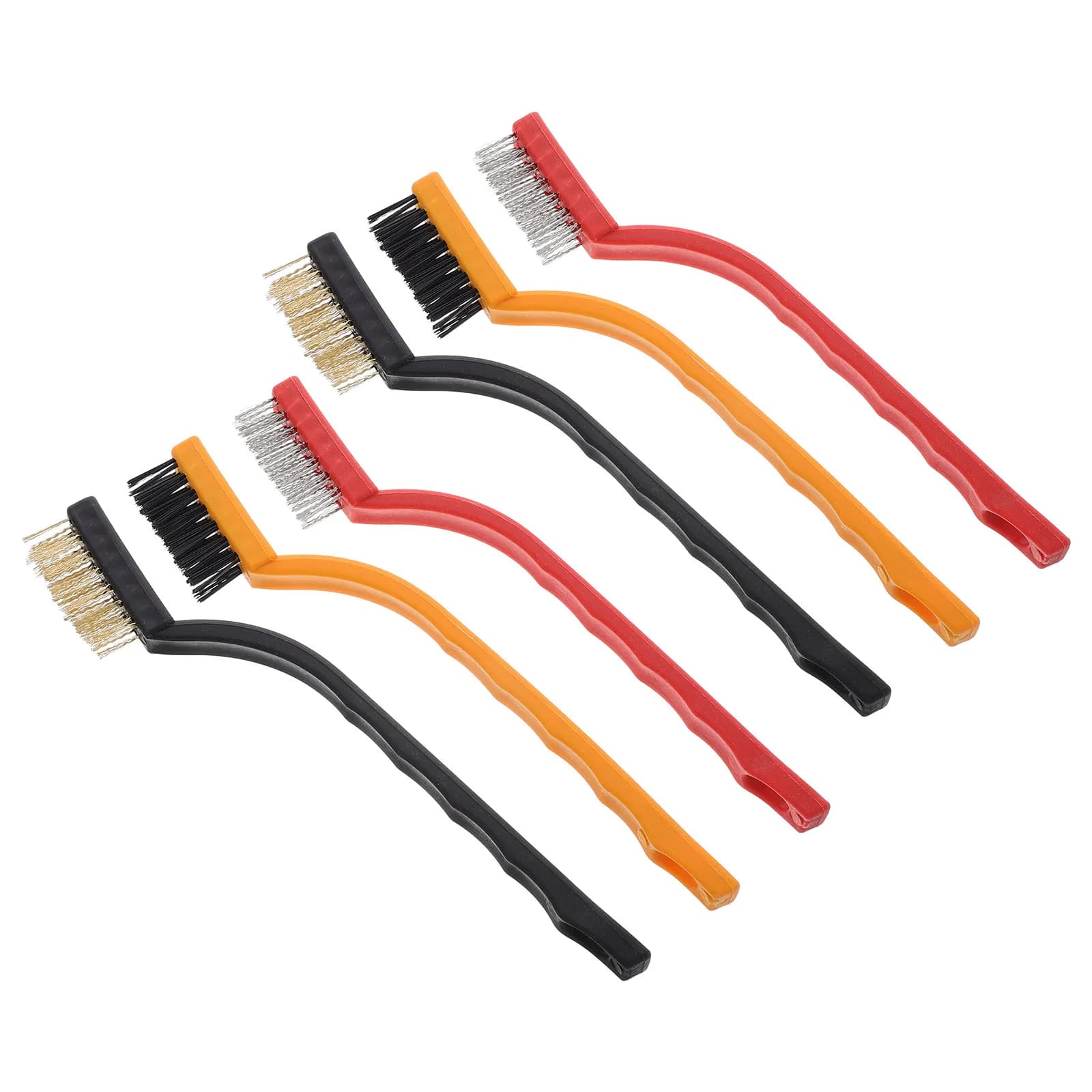 2Set Gas Stove Cleaning Brushes Ergonomic Handle Deep Clean Wire Brush Set for Rv Kitchen Stove Gap Groove Brush