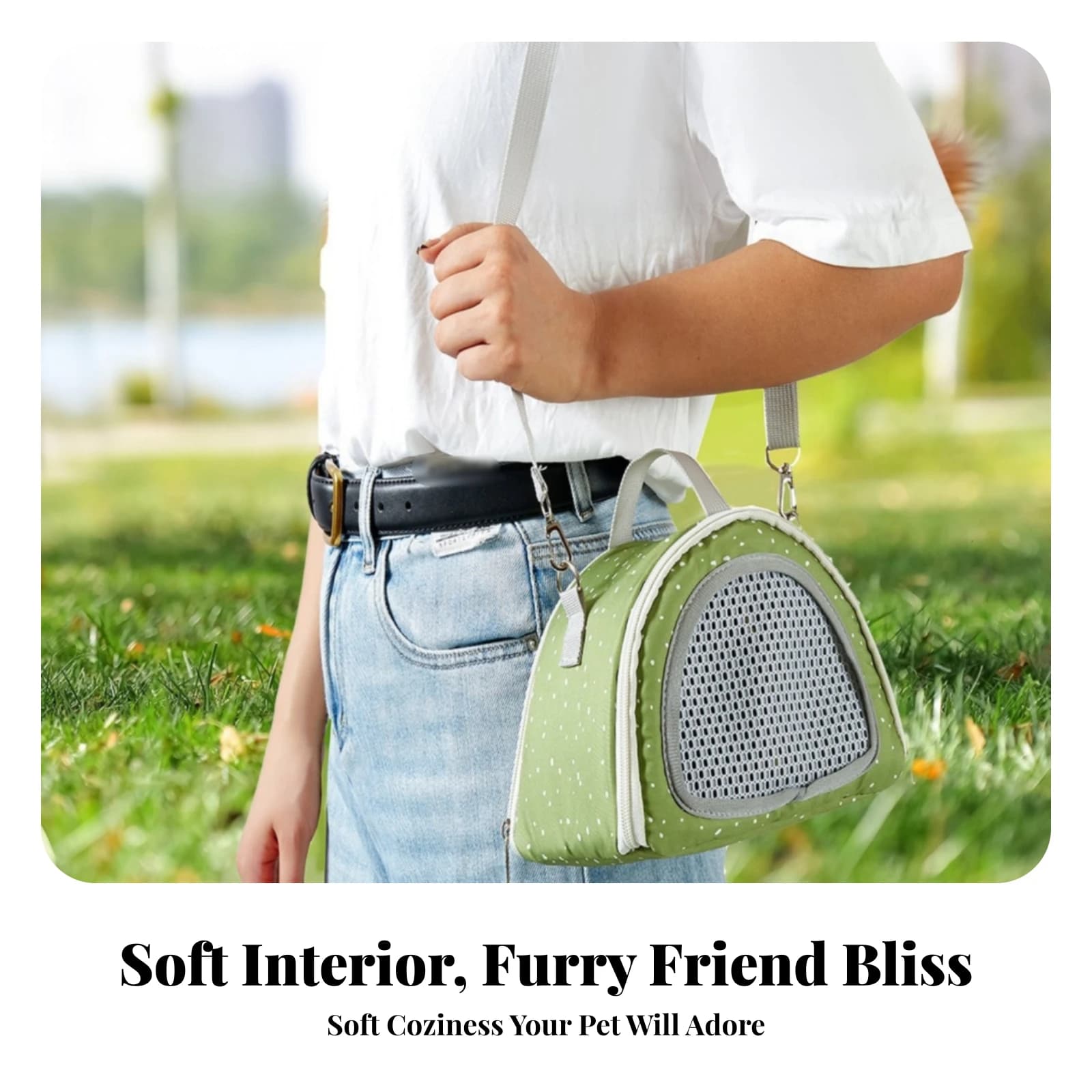 Portable Breathable Mesh Pet Safety Carrier Soft Dome Bag Lightweight for Small Pets Daily Use