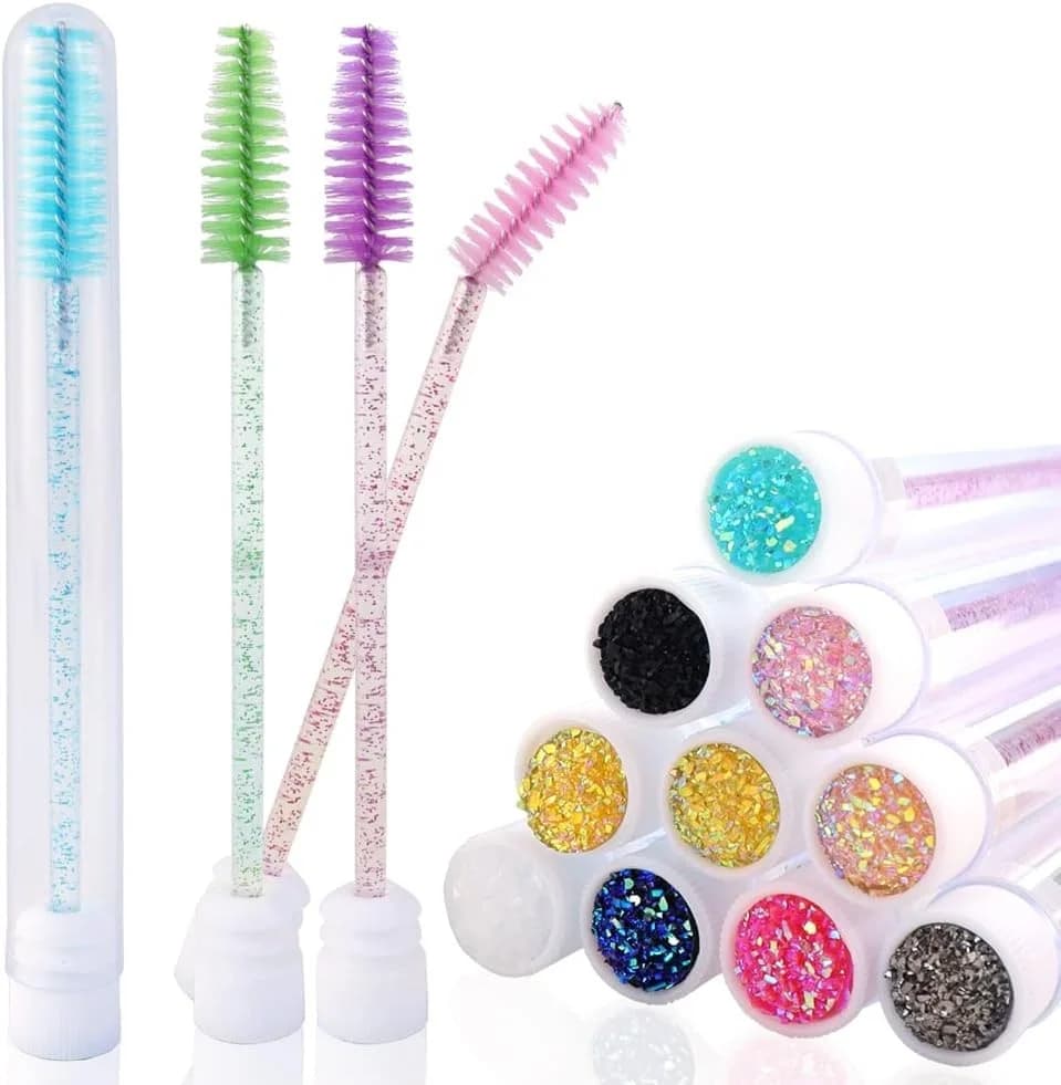 50 set wands for eyelashes with reusable pipe spools for eyelashes in container case for applicator for disposable eyebrows wholesale