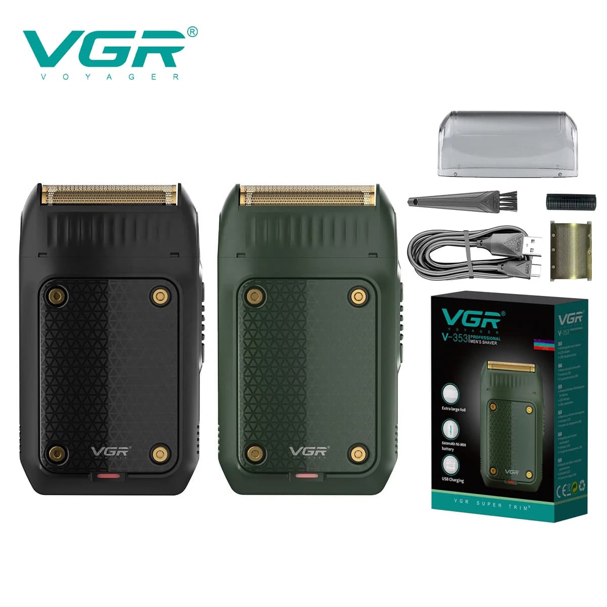 VGR 353 Razor Electric Razor Haircuts Professional Rechargeable Razors Portable Mini Hair Shaver for Men