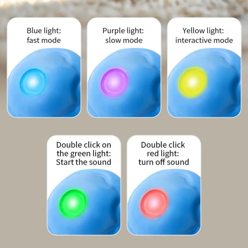 Electric Cane Ball Resistant to Morsi, Automatically bouncing with LED Lighting, Interactive Cane Ball