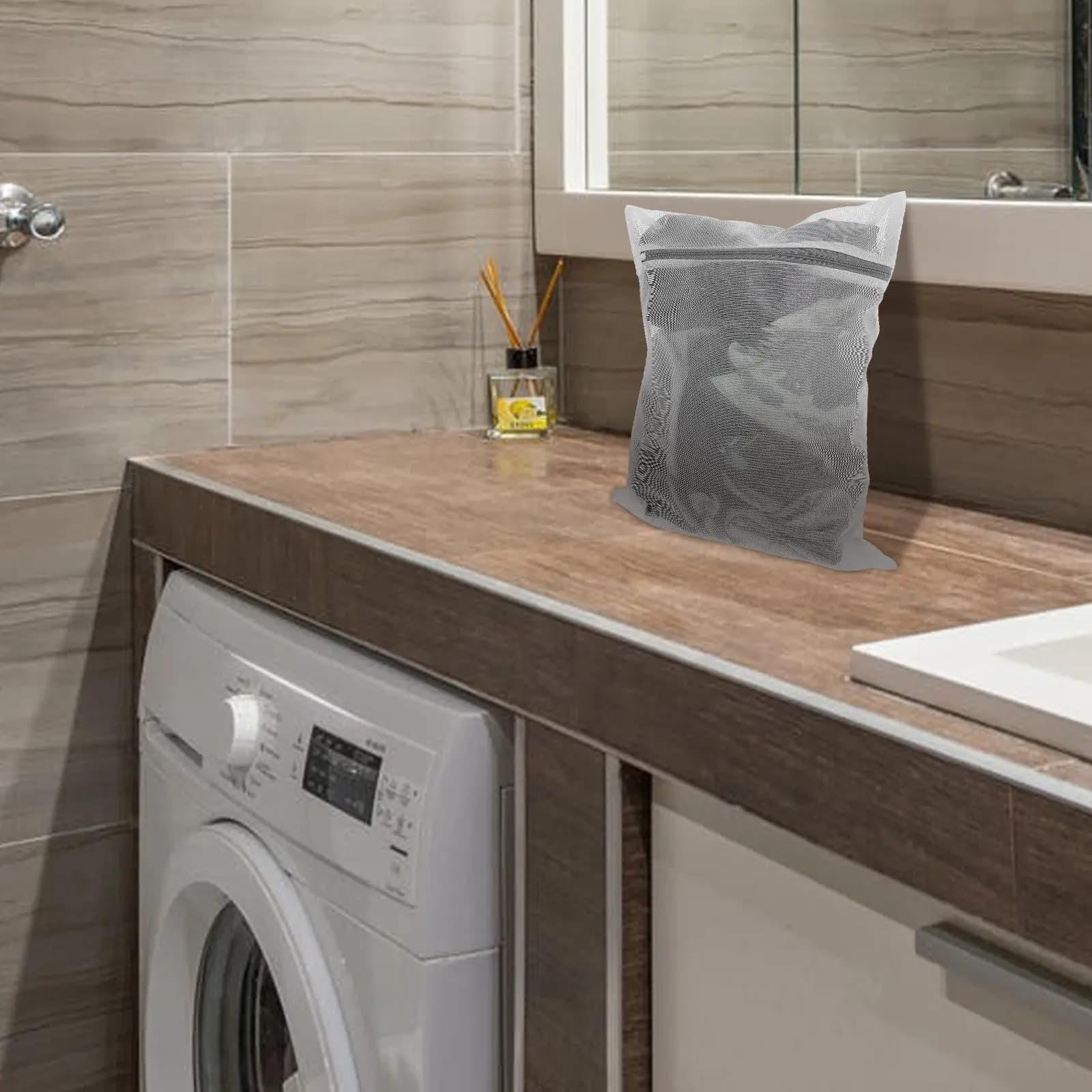 Set di 3 Sacchetti per Lavaggio Vestiti, Protezione Biancheria Intima, Sacchetti in Rete per Lavatrice, Design con Cerniera per Organizzazione e Conservazione Domestica