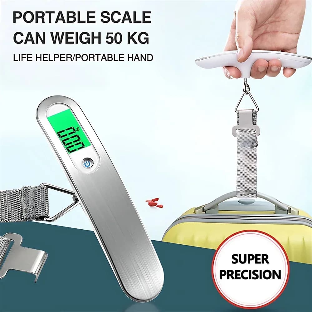 1PC nuove bilance elettroniche portatili facili da usare, bilance portatili da 50 kg, bilance portatili per bagagli, mini bilance portatili.
