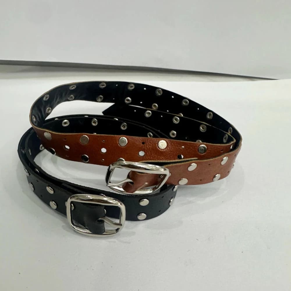 D09-P666 giocattolo fatto a mano per bambini zio ID75 uf75 Accessori per bambole BJD Cintura con rivetti marrone nero 1 pz