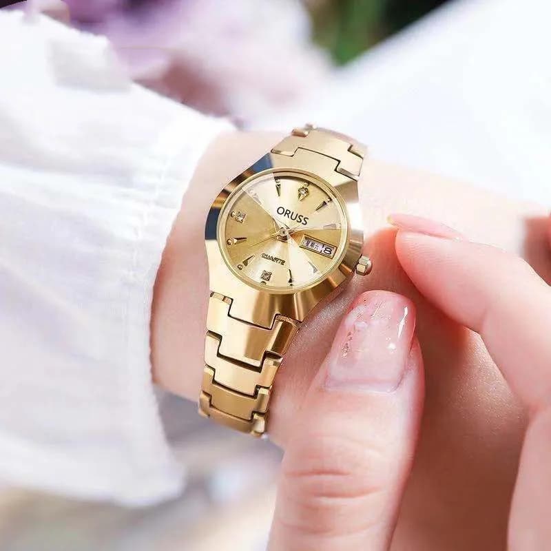 Orologi da donna al quarzo di lusso Regali Orologio alla moda impermeabile per donna Elegante orologio da donna semplice con tendenza in acciaio inossidabile