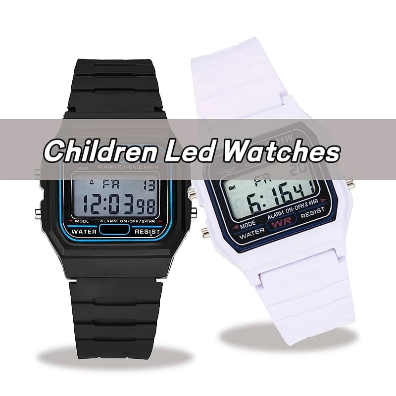 Digital LED Sport Watches for Kids Silicone Strap Electronic Watch for Boys and Girls Chronograph Alarm Clock for Students Montre Enfant