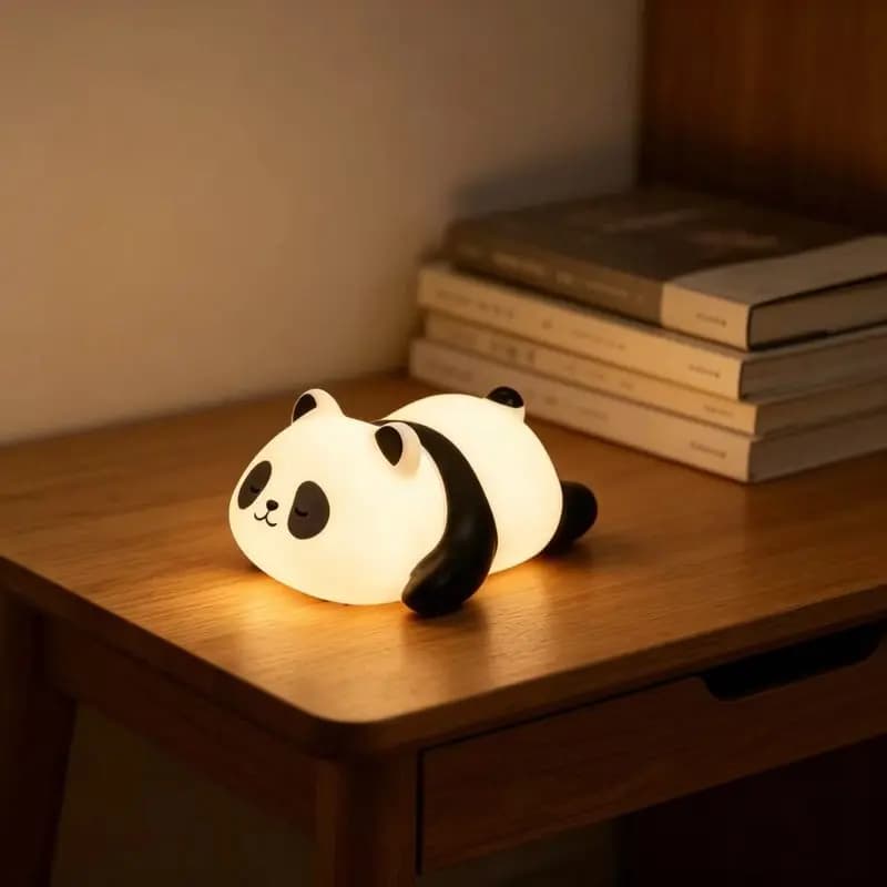 New LED night light living room cute panda plastic lamp decoration by nightstand creative light for kids decoration birthday gift