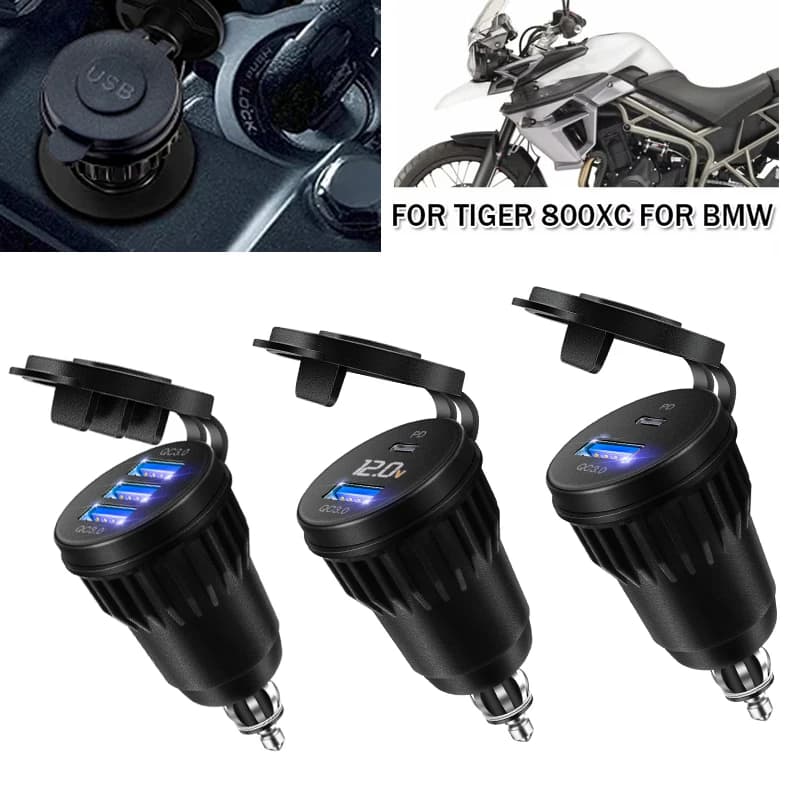 Waterproof Motorcycle Charger 30W QC3.0 USB C-type PD Power Adapter Hella DIN socket Quick Charger for BMW Ducati Triumph