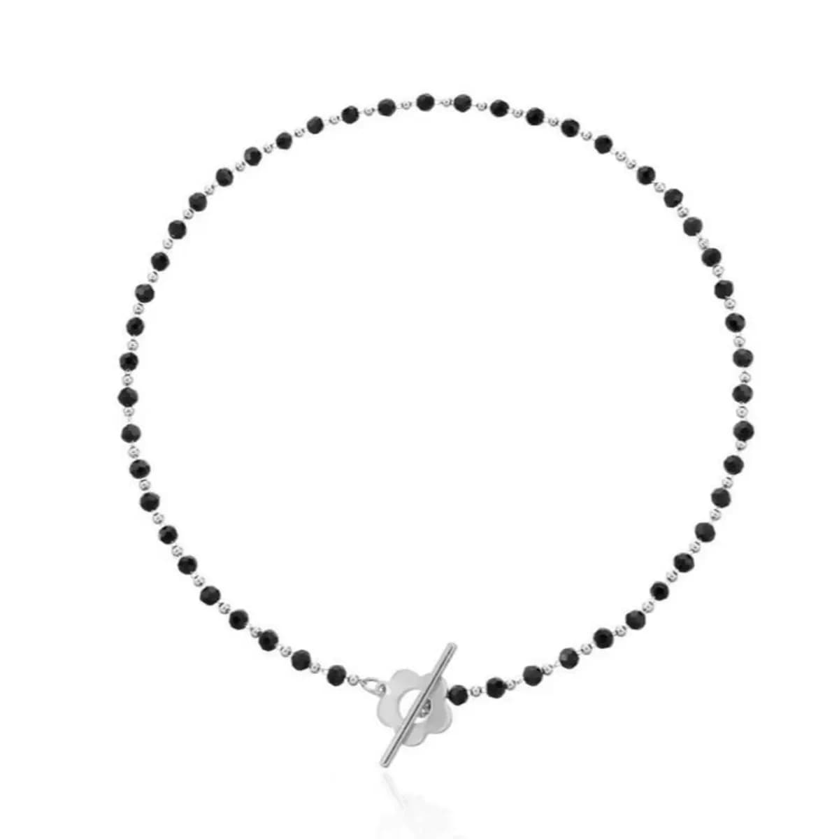 New Fashion Luxury Black Crystal Glass Bead Chain Choker Necklace For Women Flower Lariat Lock Collar Necklace Gifts