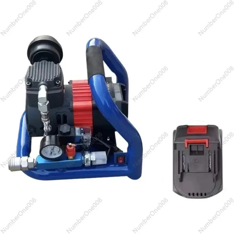 Mini Compressore d'Aria Portatile a Batteria al Litio, Pompa d'Aria Senza Fili 12V per Pneumatici Auto e Lavorazione del Legno, Gonfiatore Senza Olio con Chiodatrice