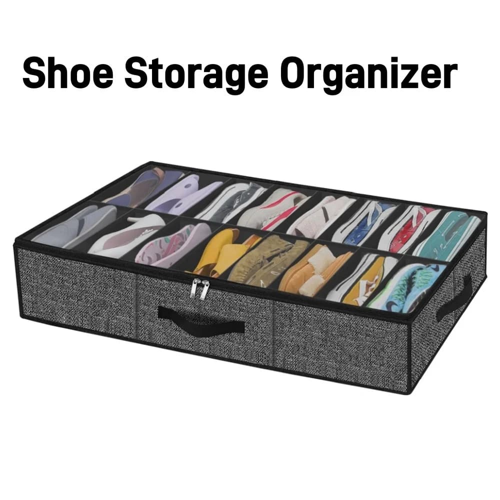 Scatola organizer per scarpe da riporre sotto il letto, adatta per 12 paia, contenitore pieghevole per scarpe sotto il letto con manici rinforzati
