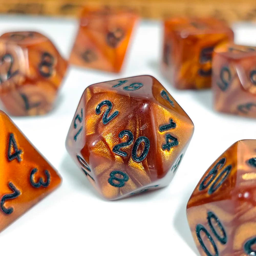 DND Dice Set Acrylic Material Pearl Dice Set Brown Color Dice Dungeons and Dragons Games Board Games RPG MTG Dice Entertainment