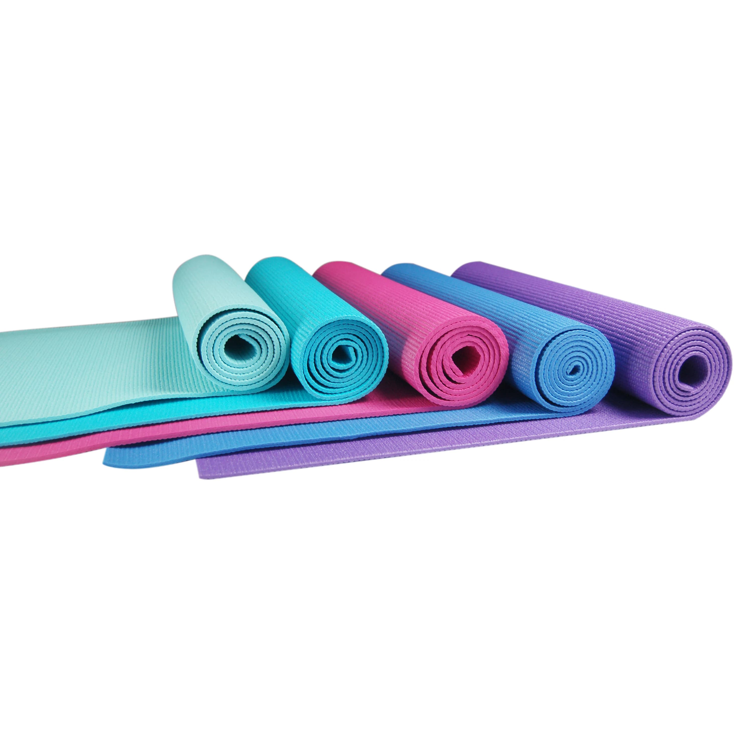 Tappetino Yoga in PVC con Cinghia di Trasporto per Yoga, Pilates, Fitness e Allenamento a Terra a Casa e in Palestra - Promozione Vendite