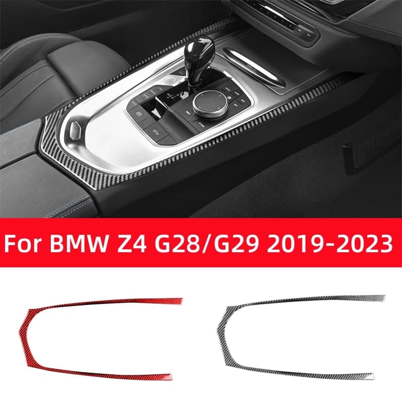 For BMW Z4 Series G28 G29 2019-2023 Carbon Fiber Accessories Interior Car Central Gear Shift Panel Outer Frame Trim Cover Stick