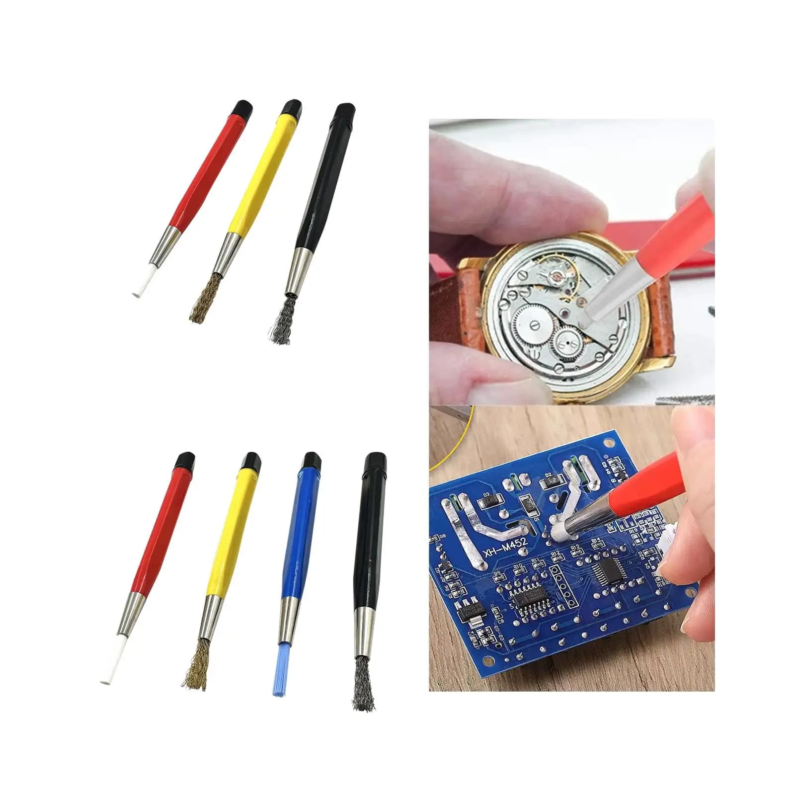 Set di penne per pennelli antigraffio Penna in fibra di vetro Strumento pulito Riparazione orologi Spazzola abrasiva per rimozione ruggine per componenti di orologi Gioielli per lavoratori