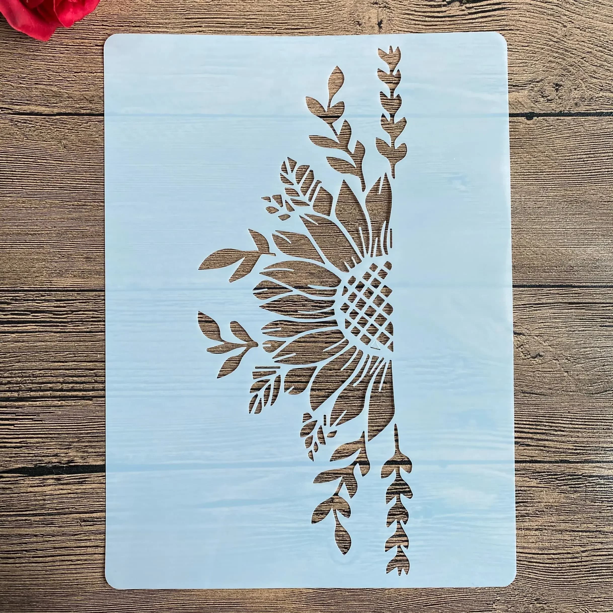 Girasole Stencil fai da te Pittura murale Scrapbook Colorazione Goffratura Album Carta decorativa Modello di carta da parete A4 29 * 21 cm