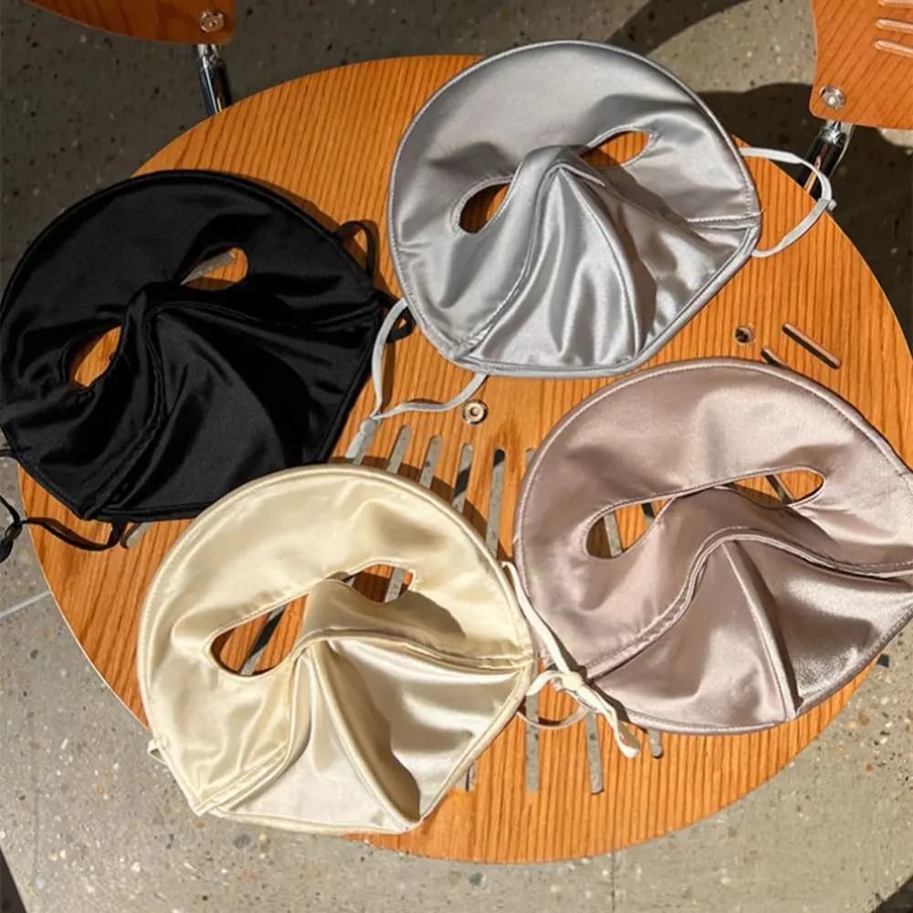 UV Protection Satin Face Mask Soft Touch Adjustable Ear Strap Sun Protection Mask Simulated Silk Breathable Face Mask Cycling