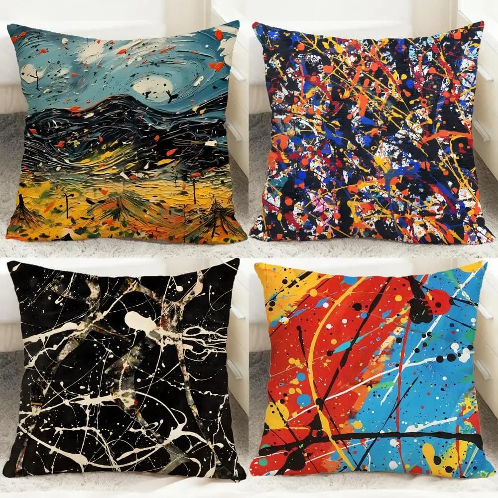 Jackson Pollock classic cushion cover, comfortable reversible cushion cover, ideal for car, sofa, bedroom and more