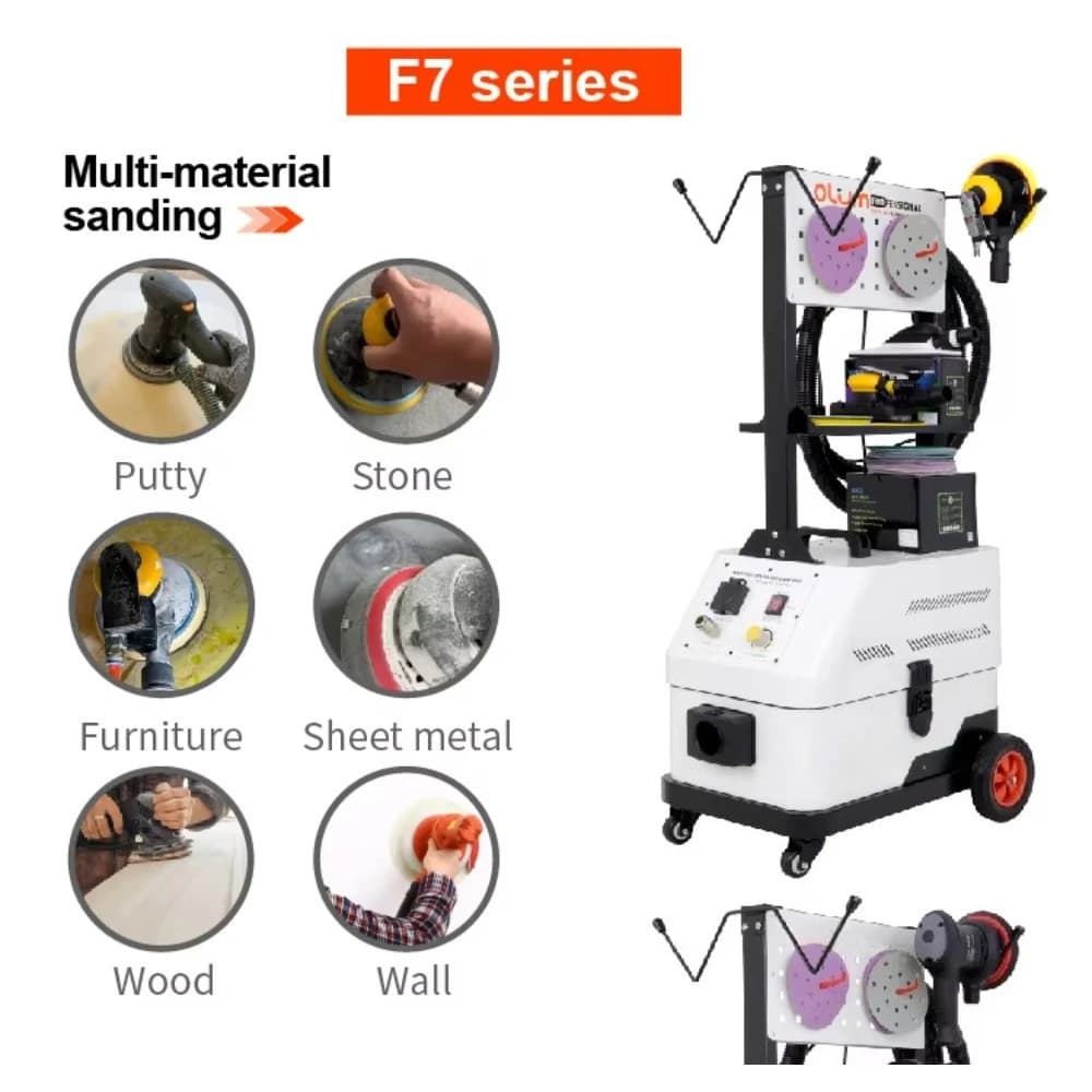 Car Dust Free Dry Grinding Machine Vacuum Suction Electric Pneumatic Sander Putty Paint Sandpaper Polishing Tool