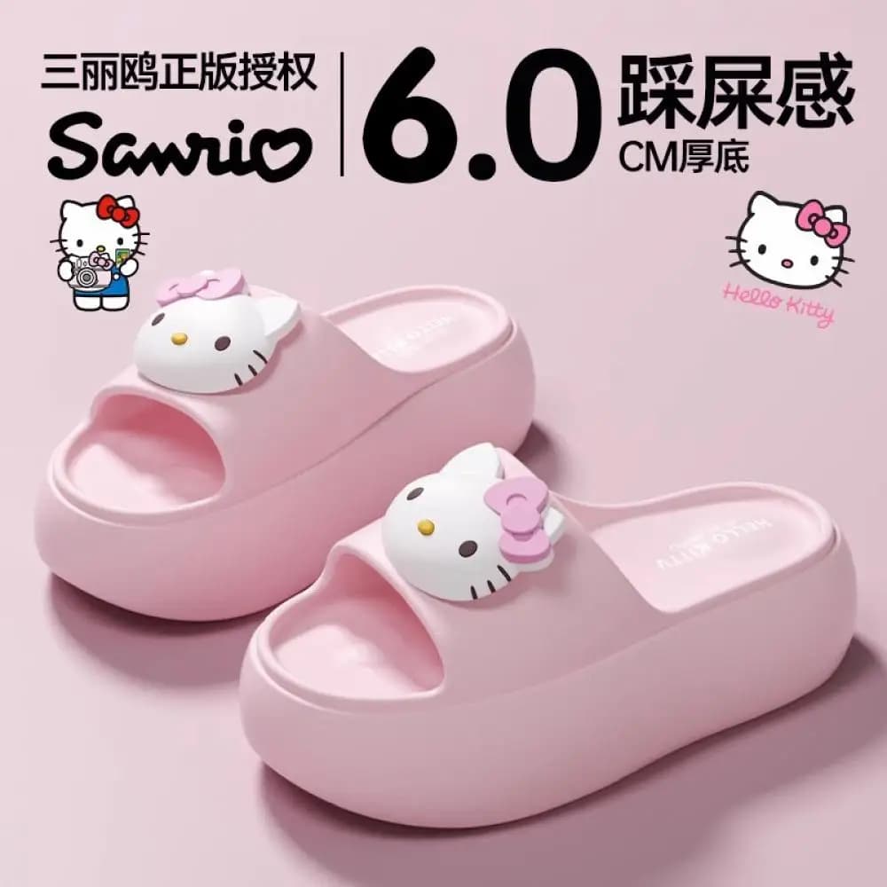 Ciabatte Estive per Ragazze Hello Kitty Kawaii Sanrio Anime Kuromi Antiscivolo con Suola Spessa per Casa Sandali Cartoon per Studentesse