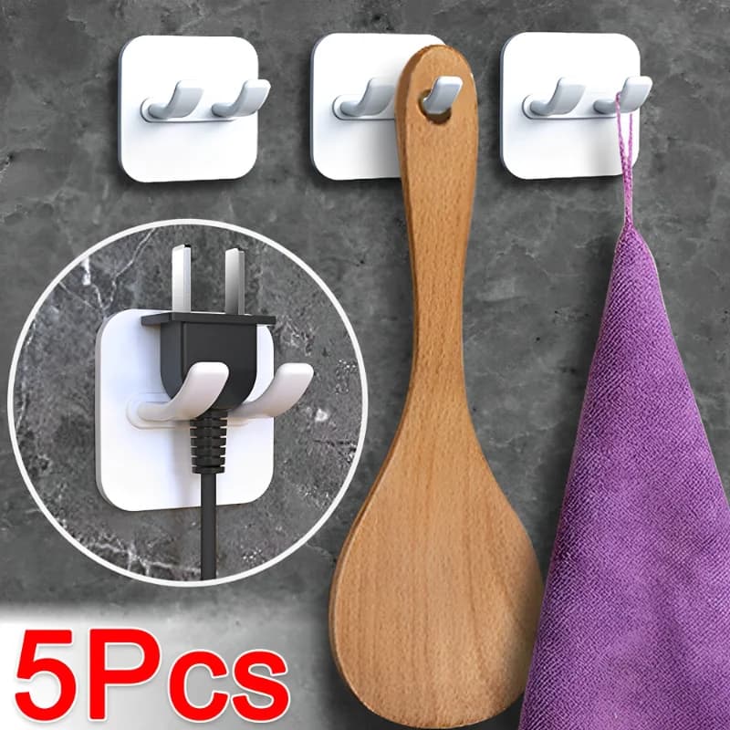 5/1PCS Spina Gancio Presa Supporto Forte Adesivo Gancio Cucina Appeso A Parete di Stoccaggio Cavo di Alimentazione Staffa Supporto Multi-Purpose ganci