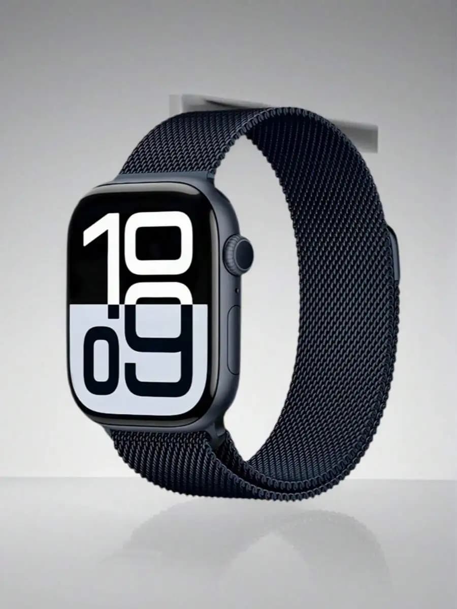 1pc Fashionable Milanese Stainless Steel Magnetic Watch Band, Compatible With Apple Watch 44mm 40mm 41mm 45mm 42mm 46mm 38mm