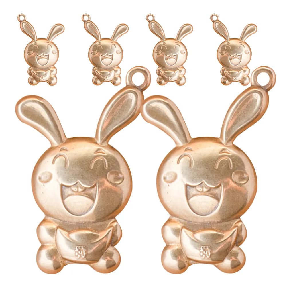 6Pcs Brass Rabbit Charms Retro Style DIY Craft Pendants for Keychain Necklace Bracelet Making Bunny Hanging Decor Zodiac
