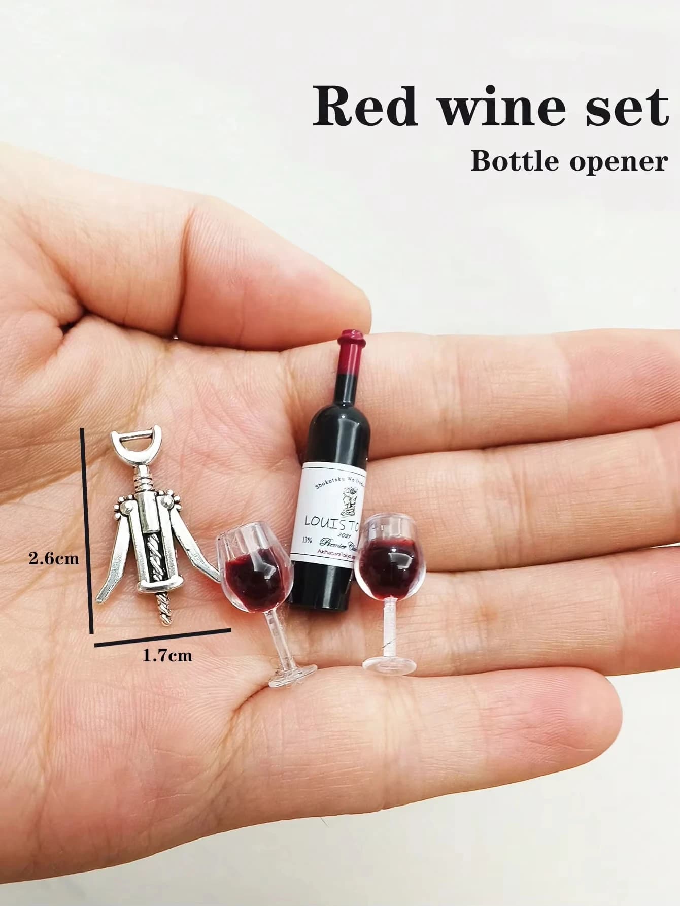 Dollhouse Mini Wine Champagne Set 1:6 1:12 Scale Miniature Toy Ornament Doll House Decoration Accessories Ideal for Holiday Gift