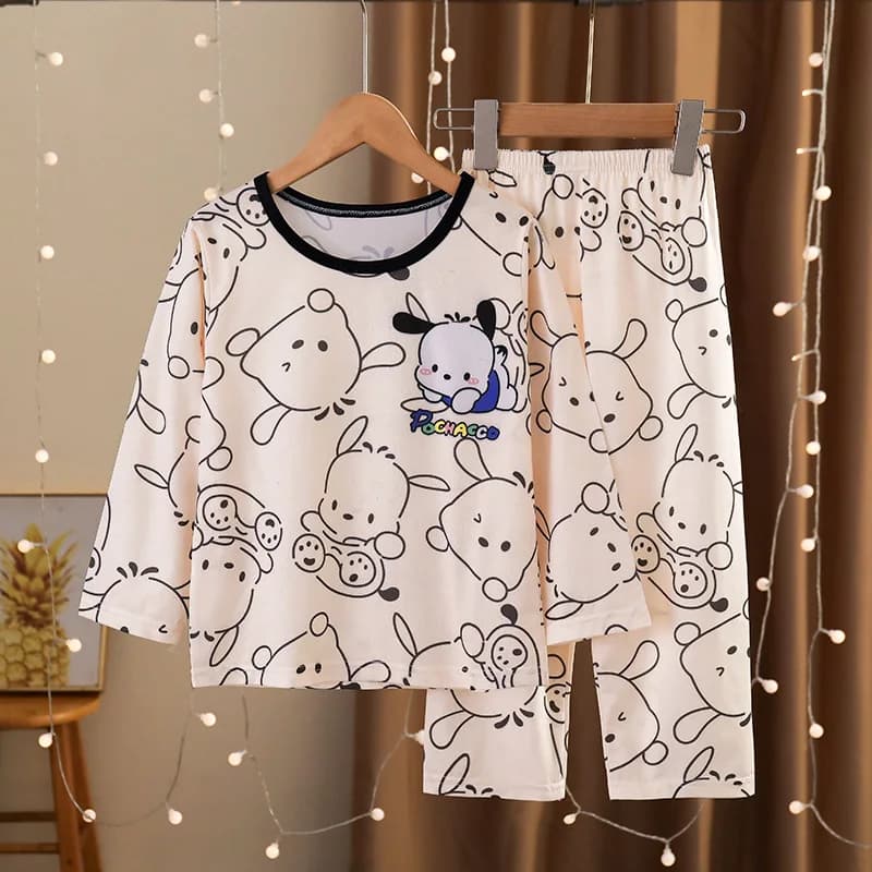 Women's pyjamas Spring Autumn Pijamas for Kids Long sleeves Cartoon Nightwear for Kids Dress Children's Clothing Mother