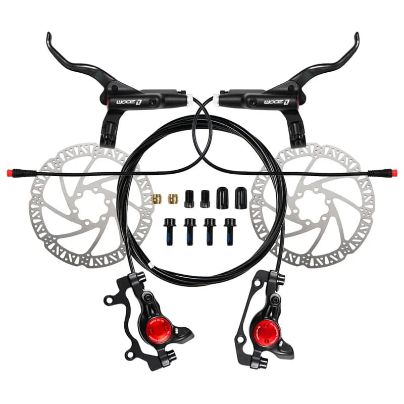 Zoom 4-Piston Hydraulic Disc Brake Set For Electric Bicycle/Scooter - Power Off Brake System Cycling Accessories​​