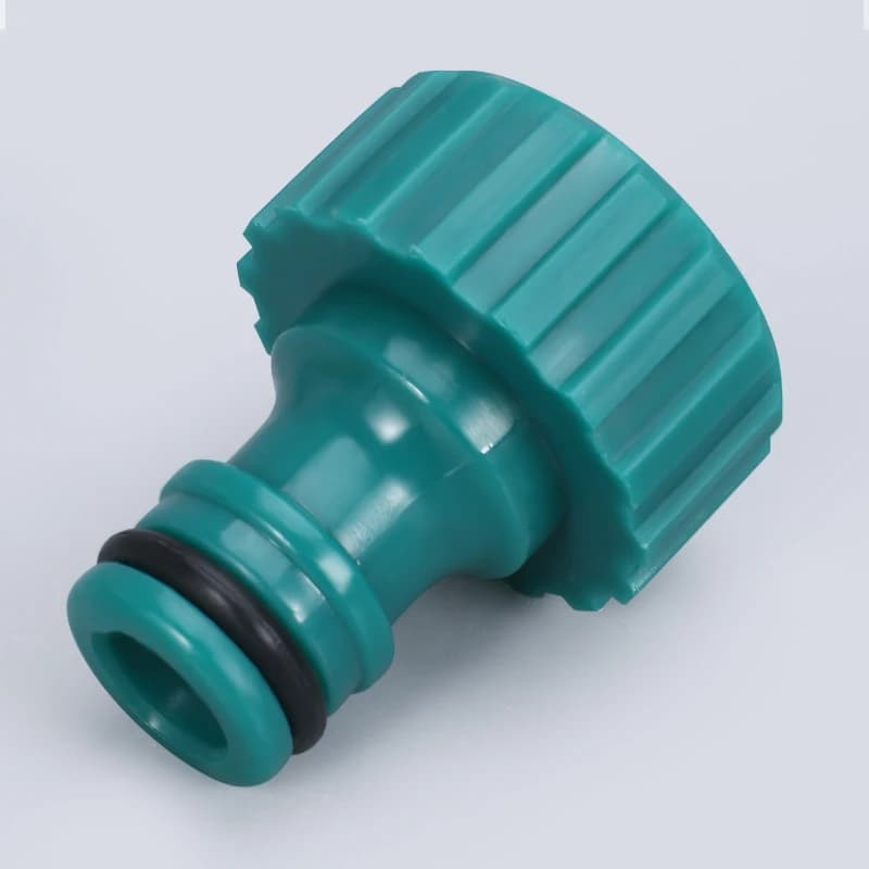 Quick connectors for 3 color garden pipes: green, yellow and black for easy tool identification