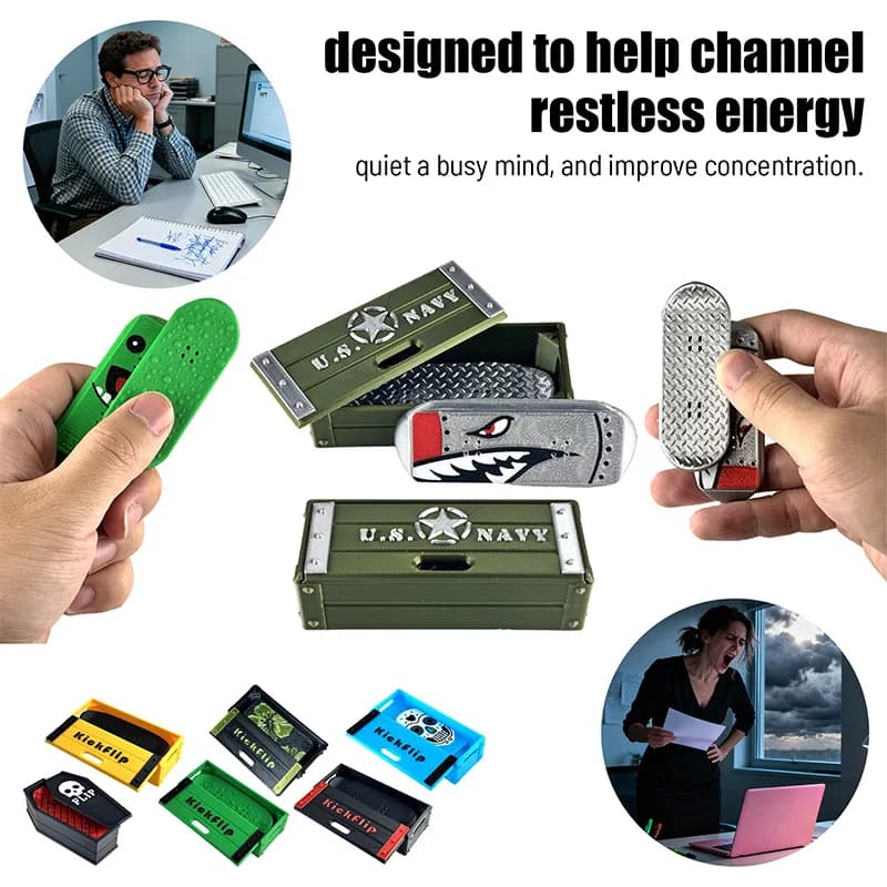 Ostacoli della tastiera Lancia il giocattolo Fidget per adulti Magnetik Finger Board Skateboard Slider Fidget Storage Crat Giocattolo portatile