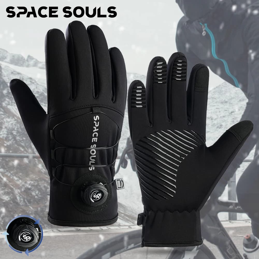 Nuovi guanti da ciclismo con fibbia invernale Guanti caldi touch screen antivento unisex Guanti da sci da corsa per sport all'aria aperta da donna da uomo
