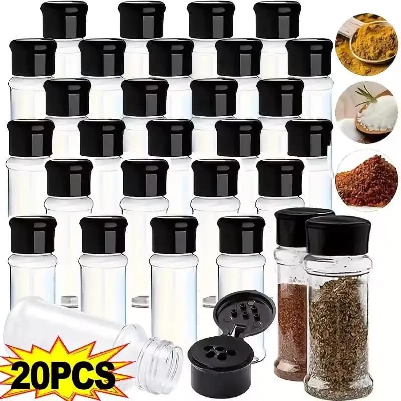 Nuovo Set di 10/20 Barattoli in Plastica per Spezie, Saliera e Pepiera, Organizzatore per Condimenti, Bottiglie per Cucina e Barbecue BHL3-FRO