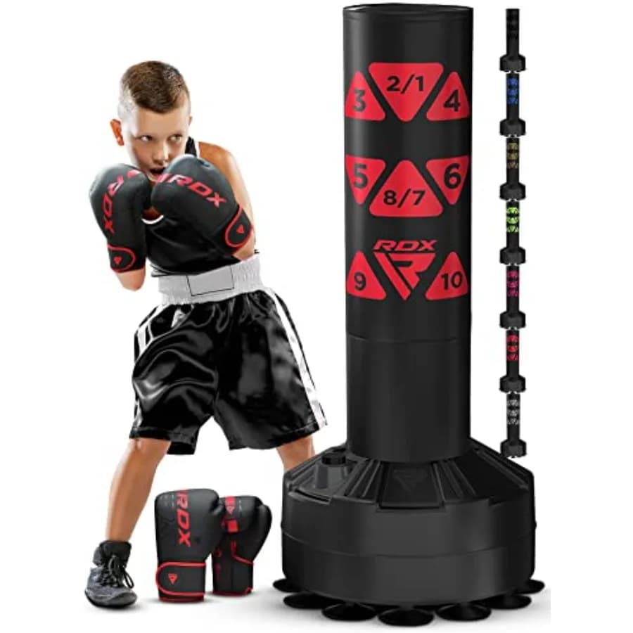 120 cm self-supporting boxing bag with suction cup for training at home, Kickboxing, MMA, Boxing, Muay Thai, Karate