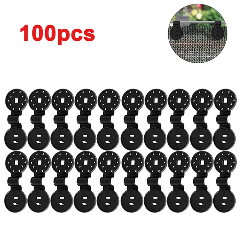 100 Pezzi Clip in Plastica per Teli Ombreggianti, Clip per Reti Parasole, Morsetti di Fissaggio per Tessuti da Serra, Ganci per Reti da Recinzione