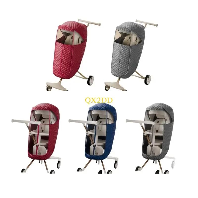 QX2D Copertura a pioggia antivento per passeggini per bambini Clear View Pannello Sunale e sicuro per le protezioni della