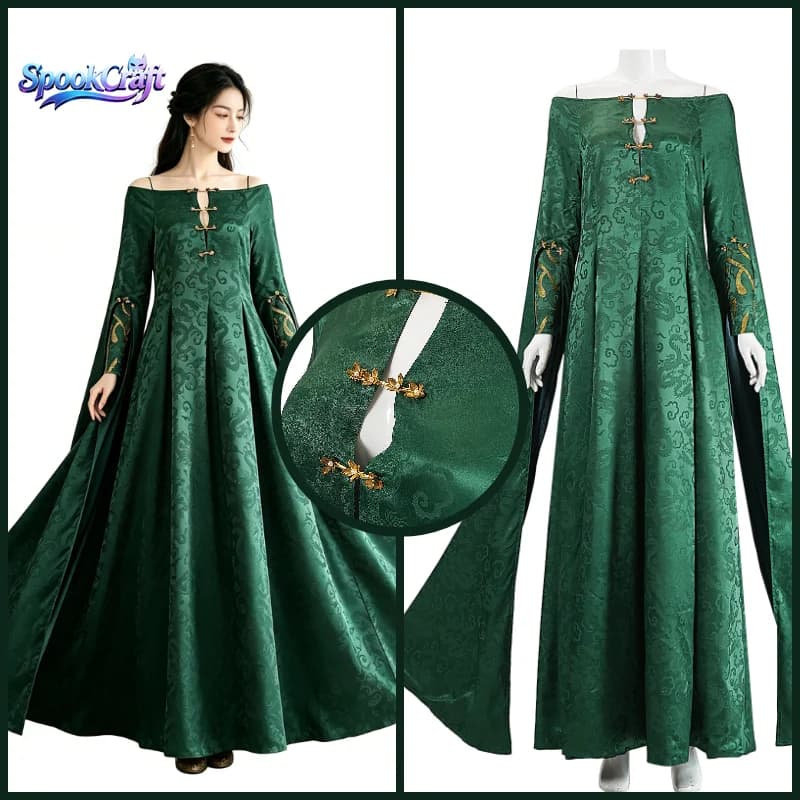 House of the Dragon Alicent Hightower Cosplay Costume Medieval Queen Dress Halloween Stage Performance Outfit