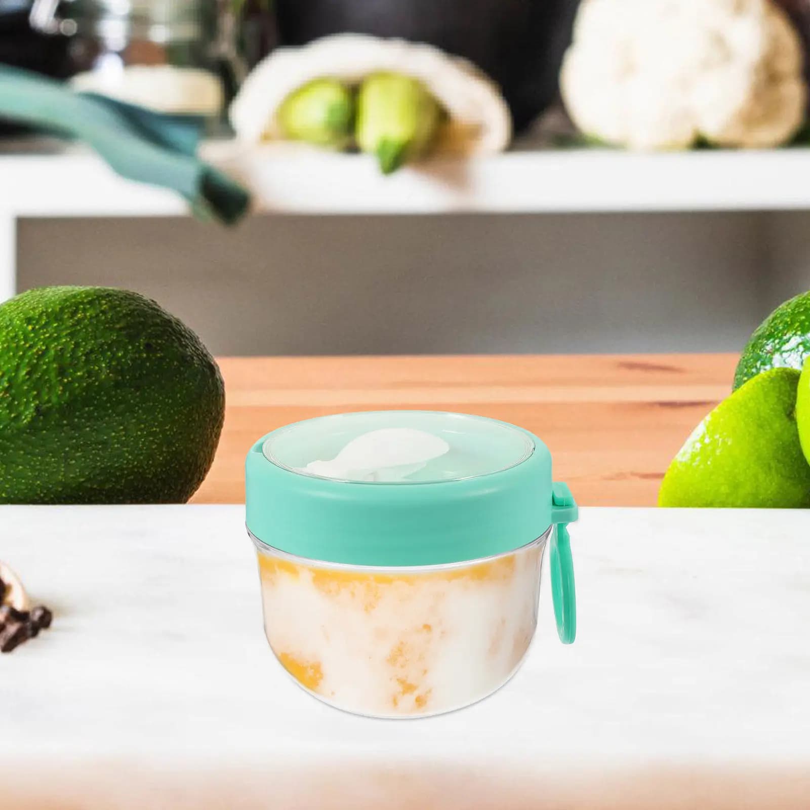 Contenitore per Colazione con Cucchiaio per Overnight Oats, Contenitore Sigillato per Frutta Secca, Tazza Portatile per Alimenti, Senza BPA, Leggero, da Viaggio