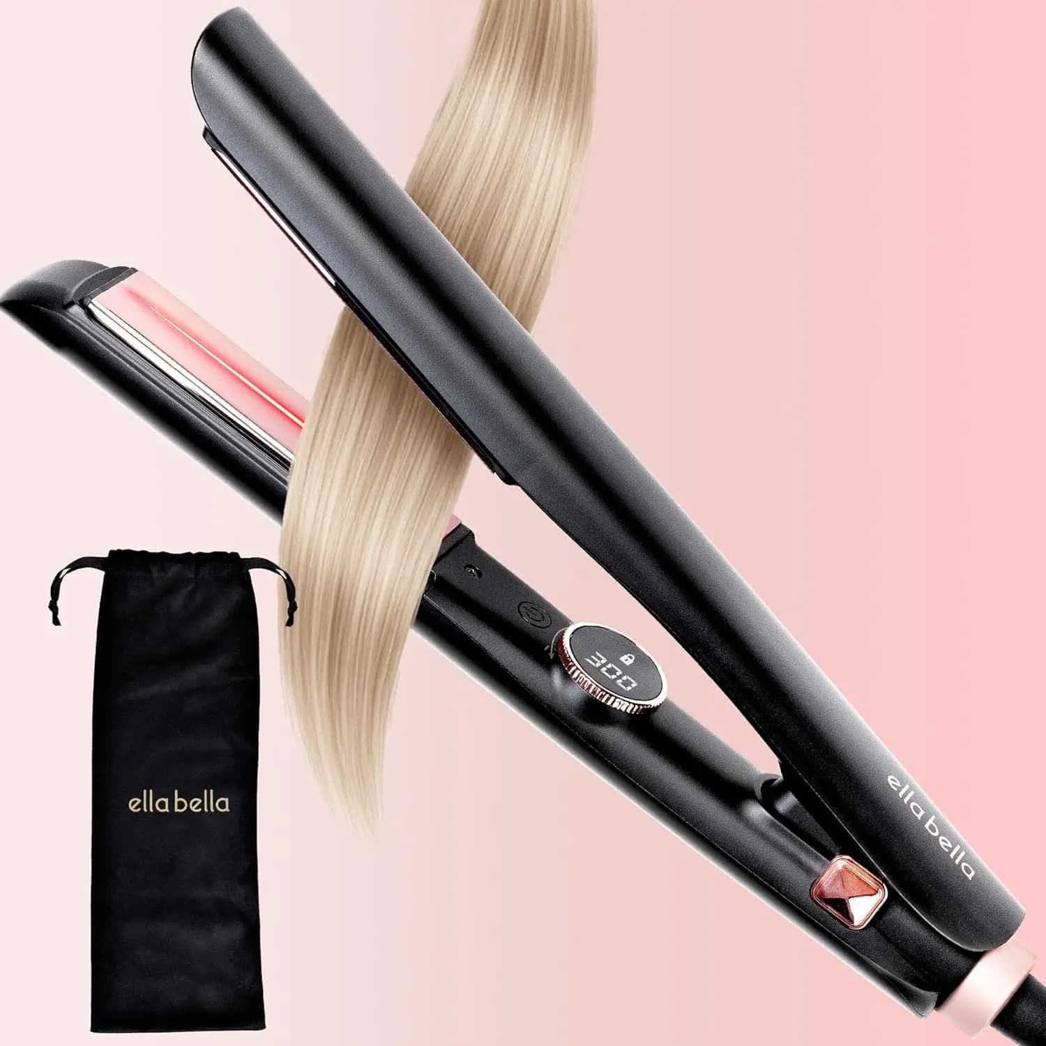 Piastra per capelli Slimline con tecnologia a infrarossi | Piastra 2-in-1 per Lisciare e Arricciare | 10 impostazioni di temperatura | Design Portatile