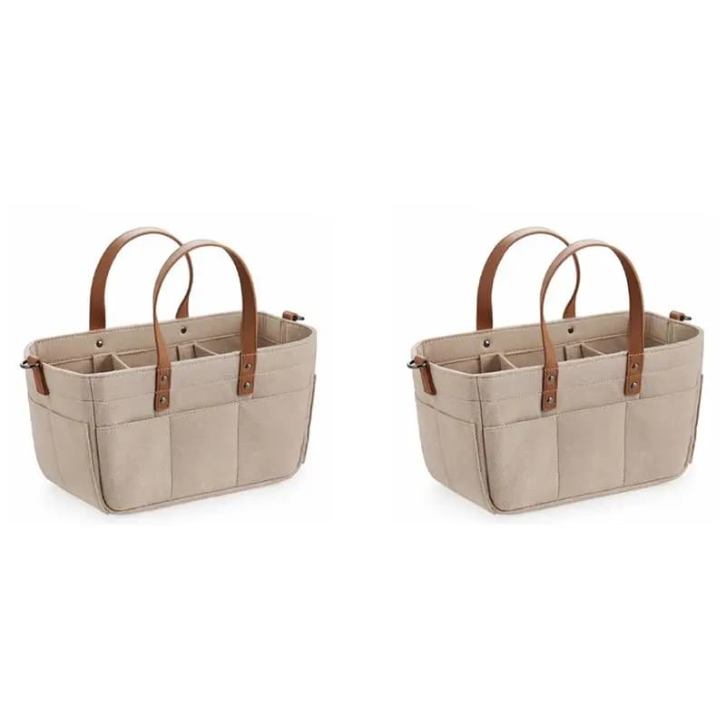 X18A-2X Feltro per bambini Stoccaggio Nursery Organizer Cestino Borsa per pannolini per neonati con manico Caddy Fasciatoio per pannolini Portaoggetti per bambini A