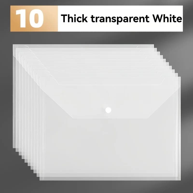 5/10 Pz/set A4 Trasparente Sacchetto di File Documenti in PVC Archiviazione Sacchetto di Immagazzinaggio Studente Organizzatore Informazioni Cartelle Tascabili di Cancelleria