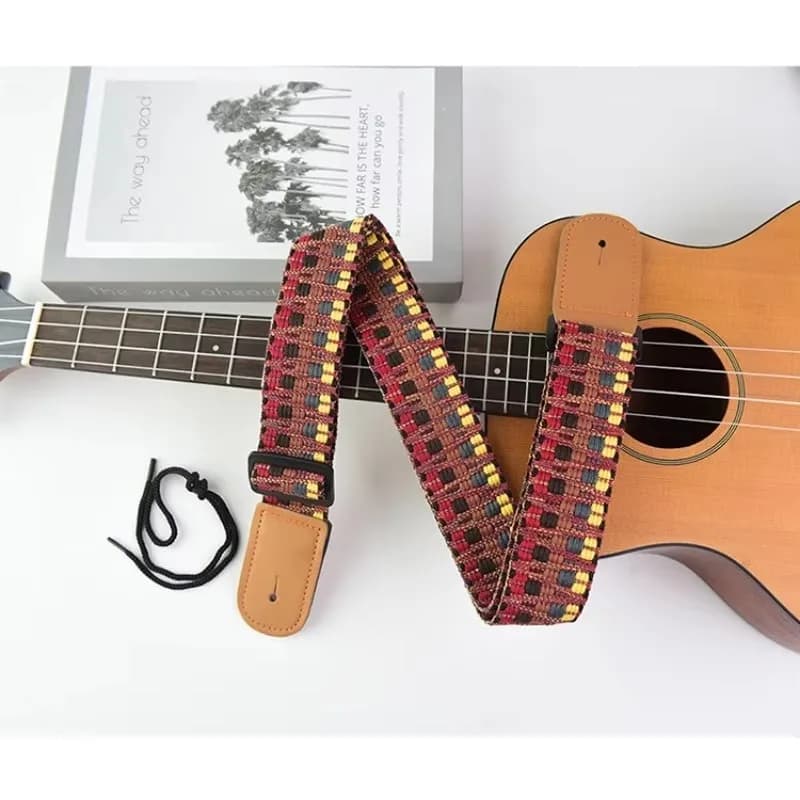 1PC Adjustable 75-117cm Wide Thick Ukulele Cross Strap Embroidery Kids Adult Personalized Guitar Shoulder Harness