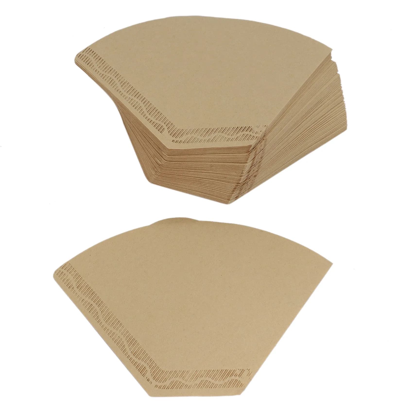 A51M-100 Pieces Eco-Friendly Unbleached Original Wooden Hand Drip Paper Coffee Brewer 102 Coffee Filter Bag Coffee Maker